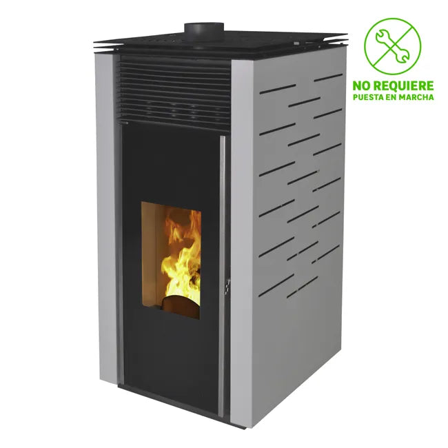 Estufa de pellet sin corriente eléctrica NEUS Nature 8 kw negra