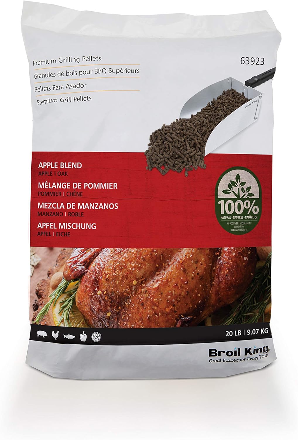 Broil King 63923 Apple Blend Pellets de madera dura para parrilla, madera