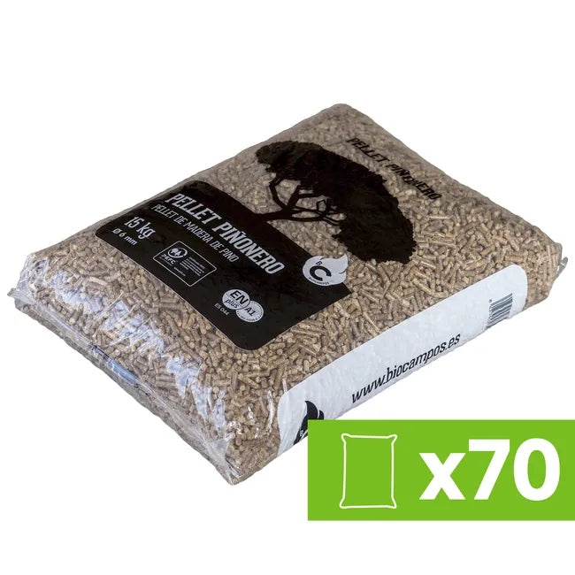 70 Sacos de pellet 15 Kg PIÑONERO