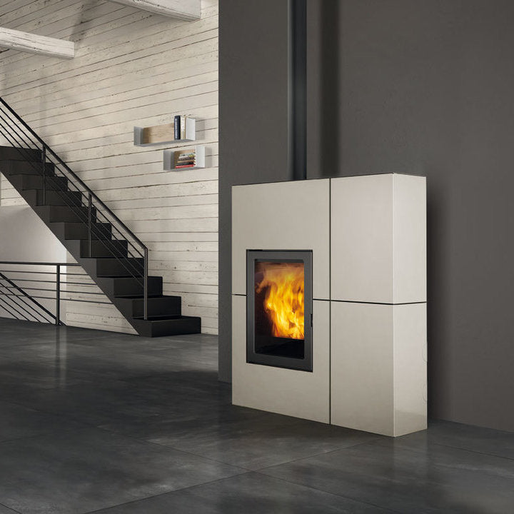 Fogão a pellets Blade2 12 Up, aço branco fosco